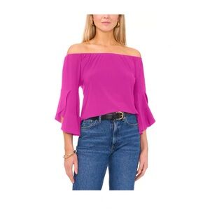 Brand New Vince Camuto Women's Off Shoulder Flutter Sleeve Pink Top, M, NWT